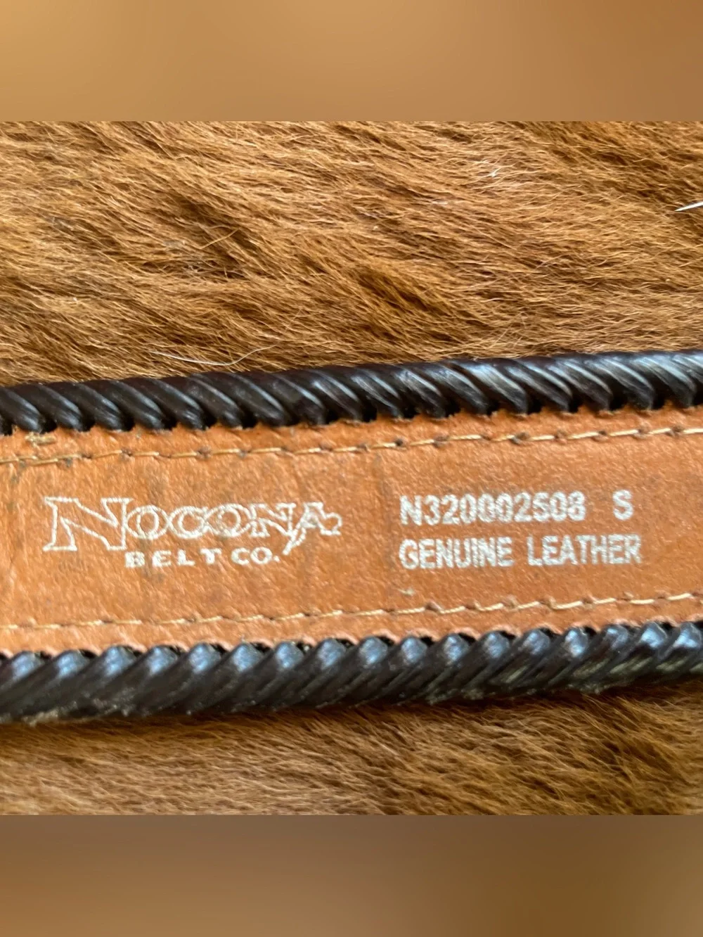 Nocona Two-Tone Brown & Dark Brown Leather Belt Size Small